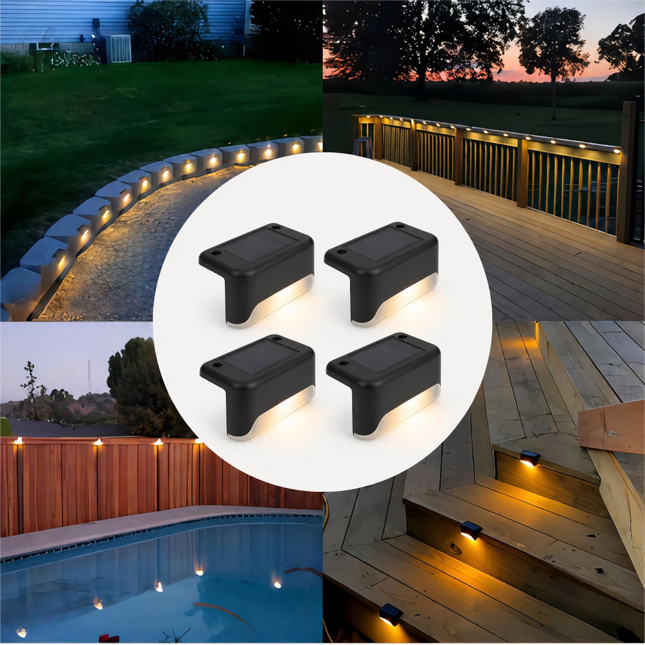 GlowStep™ – Automatisk Belysning til Trappe & Terrasse - 4-pak