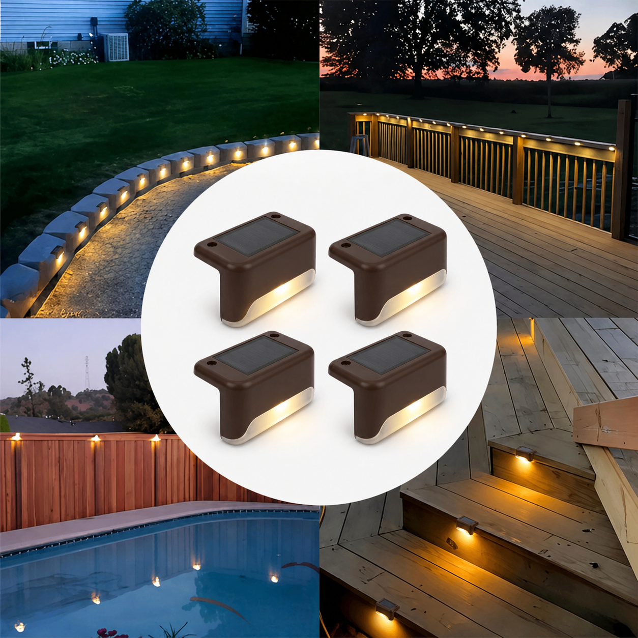 GlowStep™ – Automatisk Belysning til Trappe & Terrasse - 4-pak