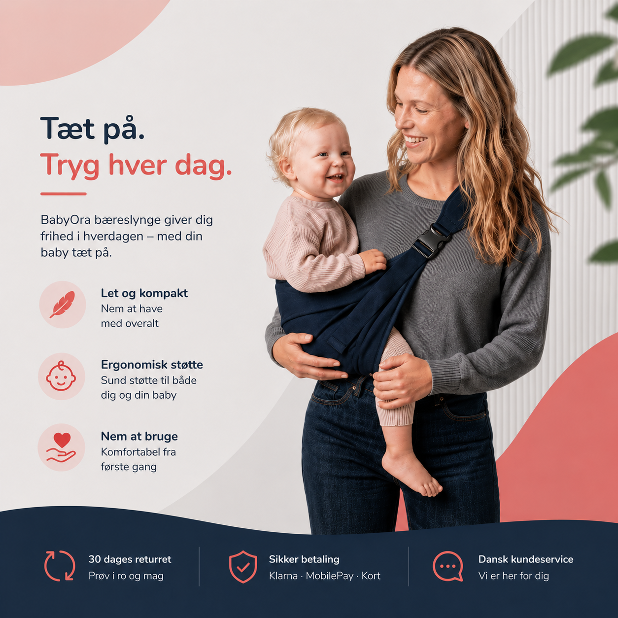 CosyCarry™ – 1 + 1 GRATIS – Hænderne Fri. Babyen Tæt På.