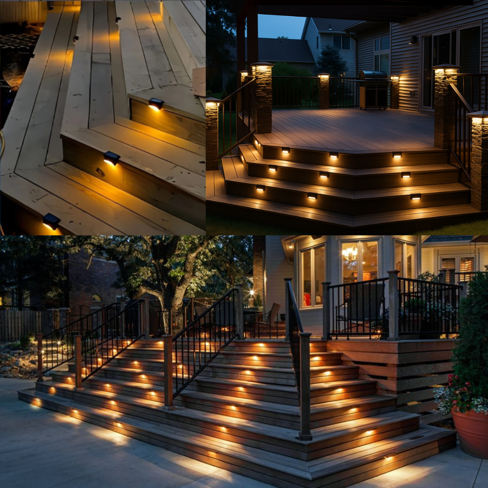 GlowStep™ – Automatisk Belysning til Trappe & Terrasse - 4-pak