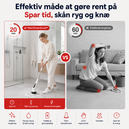 PowerScrub™ Elektrisk Rengøringsbørste – Rengør Hurtigere & Nemmere