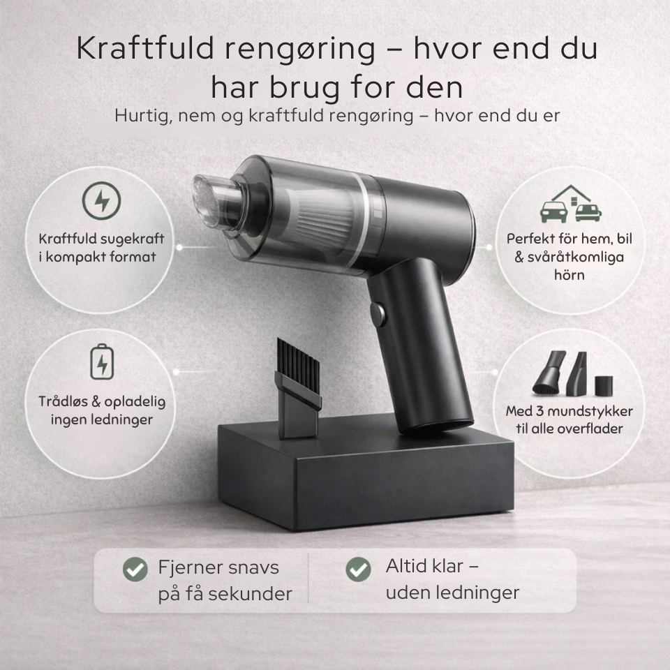 TurboClean™ – Kraftfuld Rengøring i Bil & Hjem