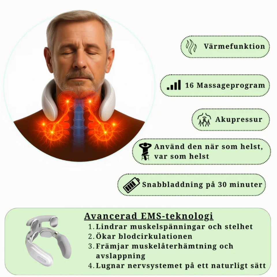 ZenPulse™ Pro Elektrisk Nakke- & Skuldermassager