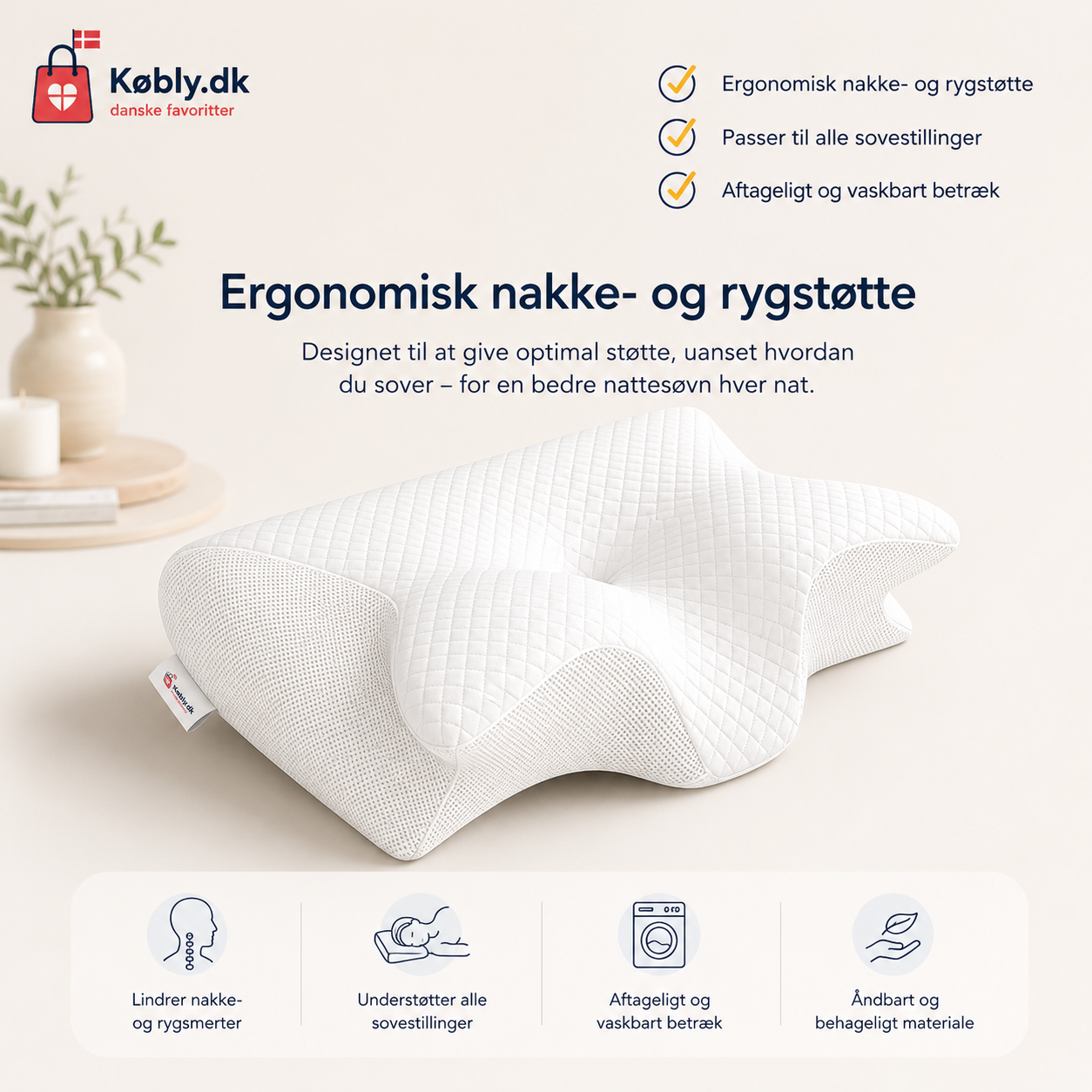 ErgoDream™ - Vågn op uden nakkesmerter – hver eneste morgen