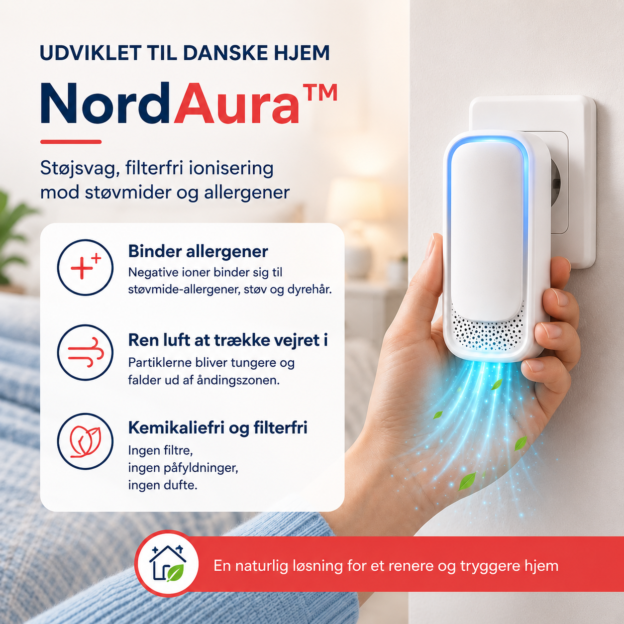 NordAura™ Luftforbedrer – 1+1 GRATIS - For Friskere Luft i Hele Hjemmet
